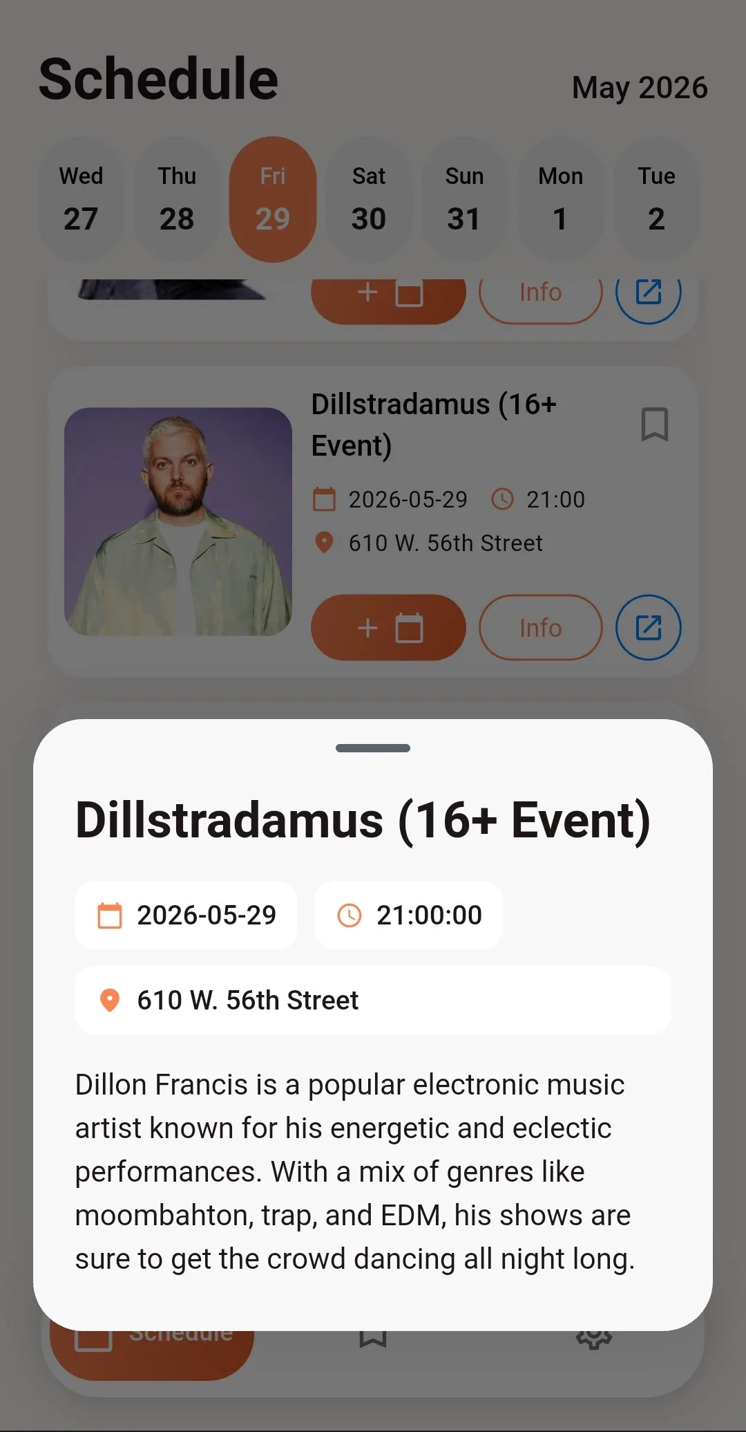 Карточка события Festra